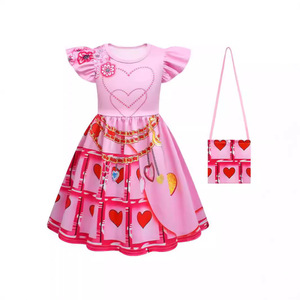 Halloween niñas descendientes 4 <span class=keywords><strong>encanto</strong></span> vestido <span class=keywords><strong>disfraz</strong></span> carnaval niños princesa Midi the Rise 0f rojo cumpleaños fiesta vestir - Product Image 6