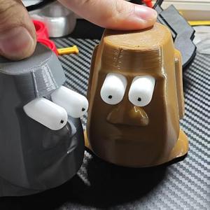 -Eyed Moai Squeeze Toy Cute Cartoon Plastic Resin <b>Figure</b> Stress Relief Ball Creative Decompression Toy for Kids & Adults - Product Image 3