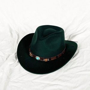 Chapeaux de cowboy occidentaux pour femmes, nouvelle collection 2024, style européen et américain, avec ceinture ornée de perles en bois, pour fêtes, voyages et usage quotidien, vente en gros - Product Image 3