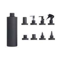 Marque privée De Luxe 30ml-500ml Doux Au Toucher Noir Mat Cheveux Couleur Chien Disque Cap Shampooing Bouteille En Plastique Bouteille Lotion Pompe