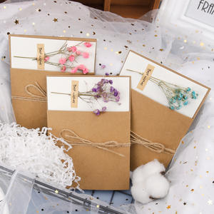 Tarjetas de Felicitación con Flores Secas, Rectangulares, de Cartón, con Barnizado Mate, para Cumpleaños y Otras Ocasiones - Product Image 4