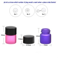 Flacon en verre miniature portable de 1 ml, couleurs arc-en-ciel mat, flacon tubulaire pour échantillon, flacon en verre de 1/4 dram pour huile essentielle, parfum