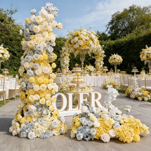 OLERAY Mur de fleurs 3D en soie, rose, pour la décoration de la maison, du salon et des fêtes - Product Image 1