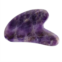 Planche de massage Gua Sha en pierre naturelle lisse pour relaxation musculaire froide, outils de grattage corporel, ensemble Guasha, modèle CN JF26-059 Violet