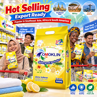 OMOKLIN Poudre Détergente Moussante au Citron 500G Emballage Jaune Fournisseur d'Usine Vente en Gros Savon en Poudre Enzymatique pour Linge