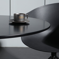 Table de meubles de restaurant blanche de luxe nordique Tulip Base Table de salle à manger ronde en métal en bois
