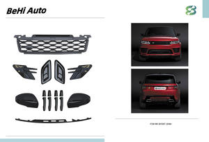 Convient pour <span class=keywords><strong>Land</strong></span> <span class=keywords><strong>Rover</strong></span> Range <span class=keywords><strong>Rover</strong></span> Sport 2018 2019 2020 2021 <span class=keywords><strong>2022</strong></span> Mise à niveau Kit de carrosserie version noire Kit de garniture extérieure - Product Image 2