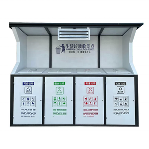 Pavillon <span class=keywords><strong>de</strong></span> <span class=keywords><strong>tri</strong></span> des déchets extérieur en acier inoxydable intégré à quatre compartiments, <span class=keywords><strong>armoire</strong></span> <span class=keywords><strong>de</strong></span> collecte intelligente personnalisable pour le <span class=keywords><strong>recyclage</strong></span> - Product Image 5