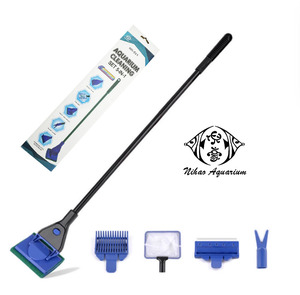 Ensemble de nettoyage d'<span class=keywords><strong>aquarium</strong></span> en verre 5 outils dans un ensemble brosse filet à poisson pelle à gravier pince à herbe dissolvant d'algues - Product Image 3