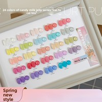 Ensemble de gel à ongles transparent couleur crème laiteuse 24 couleurs, gel UV tendance, transparent et blanchissant pour salon de manucure professionnel