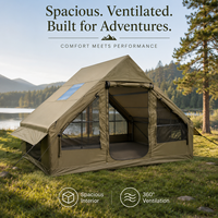 Carpa Inflable Bushcraft Wilderness Airbeam de Seis Metros Cuadrados, Verde Bosque, Oxford 300D, Refugio para Exteriores, Montaje Rápido, 15 kg, Venta al Por Mayor