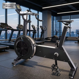 Bicicleta estática con resistencia de aire para gimnasio, bicicleta de ejercicio cardiovascular para interiores, equipo de entrenamiento aeróbico para casa o estudio. - Product Image 2