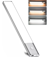 Lampe de nuit LED magnétique moderne rechargeable par USB avec détecteur de mouvement mural, éclairage de placard, variateur tactile, en aluminium