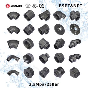 JIANZHI Male Female Black Threaded Malleable Iron Socket Reducing Elbow Gi Plumbing Material Galvanized Tee Reducer <strong>Pipe</strong> <strong>Fitting</strong> - Product Image 2