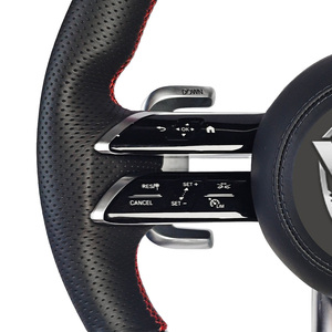พวงมาลัยดัดแปลงแมลงปอคาร์บอนไฟเบอร์สีแดงสำหรับ <span class=keywords><strong>Mercedes</strong></span> Benz C GLC E S CLS <span class=keywords><strong>AMG</strong></span> ZC-<span class=keywords><strong>223</strong></span>-T18-F - Product Image 3