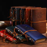Agenda vintage avec ancre de pirate et feuille, papeterie A5 A6 A7, carnet rétro, feuilles remplaçables, en cuir PU, cadeau, mini, 80 feuilles, gaufré