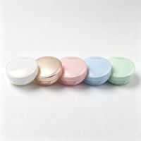 Boîtier compact vide pour coussinets de maquillage, blanc nacré, avec capuchon ABS rond, logo personnalisé estampé à chaud, emballage cosmétique portable OEM 10G