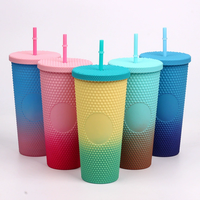 Personnalisé 50-Pack 16oz Couvercles Gobelet En Plastique Coloré Remplacement Acrylique Sparkle Bling Strass pour Canette De Soda pour Cadeaux