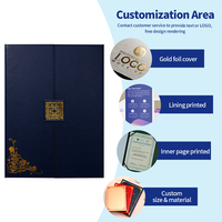 Porte-documents A4 à trois volets, couverture pour certificat d'honneur, en PU, avec logo personnalisé, impression UV, protection