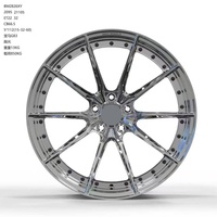 Nouvelles jantes forgées en alliage d'aluminium personnalisées, design concave en deux parties, rivets décoratifs, finition chromée, processus de polissage pour