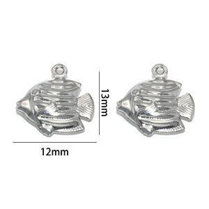 Ciondoli in Acciaio Inossidabile a Forma di Animali Marini (Conchiglia, Stella Marina, Cavalluccio Marino, Delfino, Gambero) per Creazione Fai-da-te di Collane, Bracciali e Orecchini - Product Image 4