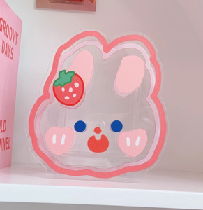 Vigreat personnalisé mignon dessin animé conteneur acrylique porte-stylo Anime bureau Logo personnalisé <span class=keywords><strong>Kawai</strong></span> porte-stylo en plastique avec cadre <span class=keywords><strong>Photo</strong></span> - Product Image 5