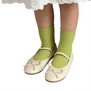 Mumudora ถุงเท้ายาวครึ่งน่องถักสำหรับเด็ก, ถุงเท้ากันลื่นกันลื่นสำหรับฤดูใบไม้ผลิฤดูใบไม้ร่วงขนาดกลางใหญ่/ใหญ่พิเศษเข็มสำหรับเด็กนักเรียนหญิง - Product Image 2