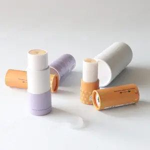 Diskon besar karton tabung bulat untuk deodoran tongkat kemasan memutar wadah tabung kertas