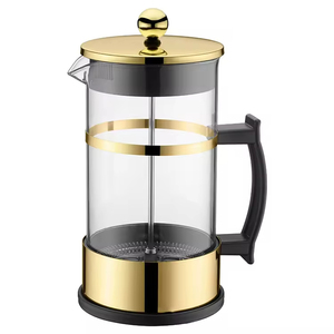 Cafetière à piston élégante dorée 350/800/1000 ml, en verre résistant à la chaleur, pour une portion individuelle, avec <span class=keywords><strong>filtre</strong></span> à thé manuel - Product Image 3