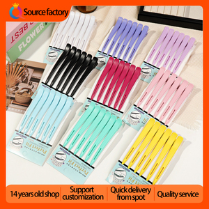 Qiyue Phụ kiện tóc của phụ nữ 12cm Rắn màu nhựa tóc Clip markless tóc bangs Duckbill Clip - Product Image 2