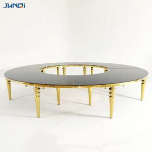 Modern Factory Wholesale Gold Big Round Stainless Steel Event Party Dining Cake Wedding Tables