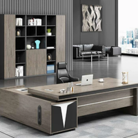 Nouveau bureau de direction moderne, durable et réglable, avec panneau en bois et combinaison de tiroirs à dossiers