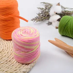 1/0.3NM 100% polyester T Shirt Wool Yarn fancy crochet yarn for Hand Carded Rugs Carpets