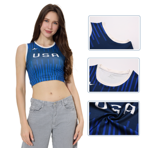 Nouveautés Hauts de football pour femmes équipe nationale USA Football à la mode sans manches haut court Original mode Streetwear Jersey fille - Product Image 2