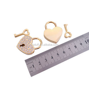Ivoduff थोक सोने पैड लॉक दिल के आकार के साथ ताला और चाबी ताला कुंजी - Product Image 4