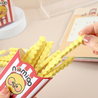 Soododo Nouvelle Gomme à effacer en forme de frites de dessin animé, créative, simulation réaliste, faible production de poussière, papeterie pour étudiants