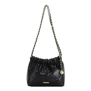 LA0119BLACK Chic Vintage Crossbody Bag Lady Fashion Single Water Proof Zipper Letter Leather PU Poliéster Verano Invierno - Product Image 1