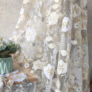 Tela de Encaje con Lentejuelas y Flores Azules, <span class=keywords><strong>Malla</strong></span> de Color, Tela Bordada y con Lentejuelas para Vestidos de Novia y de Noche - Product Image 4