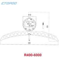 Range 70-6000mm Digital Display Radius Gauge Set with LCD Display, Precision R Shape High Quality Measurement Tools