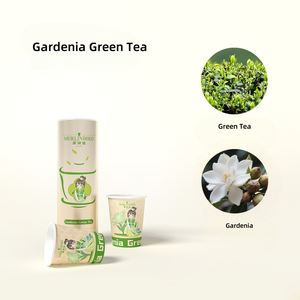 Nouveau gobelet en papier jetable peint à la main de style chinois avec thé à saveur de feuilles mobiles à l'intérieur d'un service à thé cadeau parfait d'impression personnalisée - Product Image 2