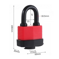 Cadenas à clé anti-coupure, anti-sablage, anti-vol, avec couvercle de protection en PVC, cylindre en laiton, étanche et anti-poussière