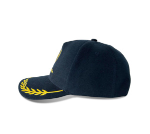 Diseño de lujo su logotipo gorra de béisbol de polietileno de 5 paneles con bordado sombrero izquierdo dorado bordado sombrero de béisbol de moda para adultos - Product Image 4