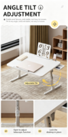 Bureau d'ordinateur ergonomique en bois durable avec tiroir, réglable en hauteur, pliable, portable, avec rangement, table d'étude simple pour le bureau à domicile