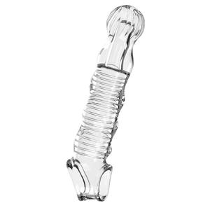 Condón de diente de lobo para hombre, diseño impermeable texturizado de cristal transparente, condón de cristal punteado de silicona Sexy - Product Image 3