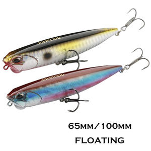 Señuelo flotante de plástico de 6.5cm y 10cm con anzuelo de <span class=keywords><strong>tres</strong></span> puntas para pesca de lubina, simulación láser - Product Image 1