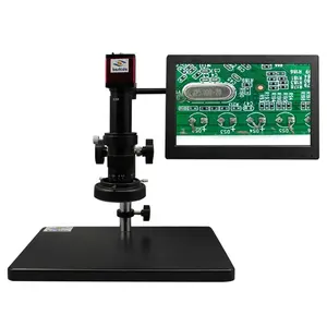 Boshida 12英寸液晶显示屏监视器数字视频显微镜，用于移动印刷电路板维修和带发光二极管照明器的电子检查