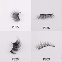 Nouveau vendeur de cils en gros 3d coin doux végétalien Faux cils de vison cils en soie naturelle 3D 15mm bande complète petits demi-cils