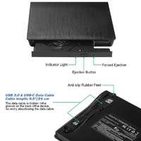 Slim External USB 3.0 DVD/CD Optical Drive Compatible with Windows 11 and PC/Laptop for Desktop Use