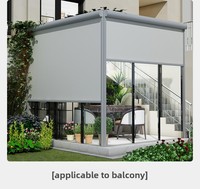 Volet roulant extérieur coupe-vent en fibre de verre Mingkai, pare-soleil électrique, isolation thermique, balcon, occultation totale, gazebo moderne uni