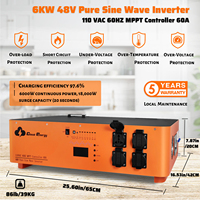 Batteries Lifepo4 empilables mobiles 48V, 150ah, 200ah, 300ah, 400ah, 7kwh, avec BMS, Cycle profond, 60a, contrôleur MPPT pour le solaire domestique